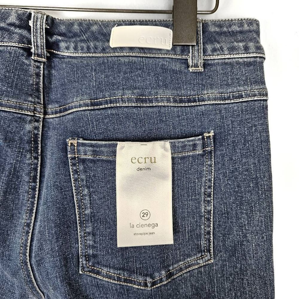 NWT ECRU The La Cienega Straight Leg Crop Medium Wash Stretchy Denim Jeans Sz:29 - Picture 6 of 9